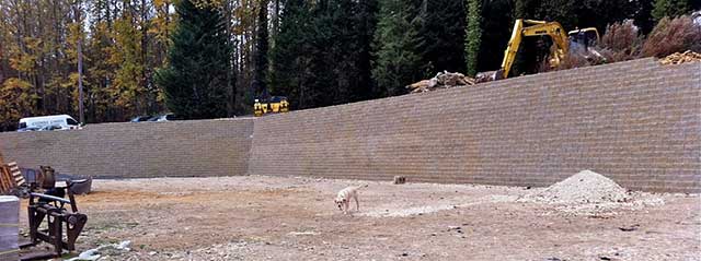 block wall construction complete