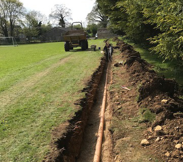 trench dug for pipe